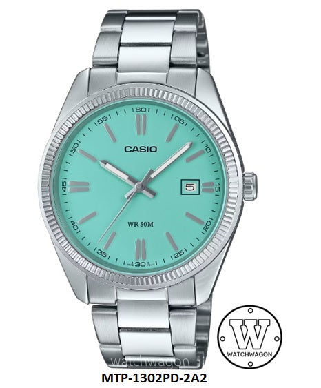 Casio MTP-1302PD-2A2 Teal Dial Analog Gents Watch