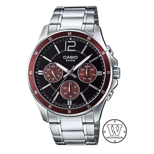 Casio MTP-1374D-5A Brown Sub-Dials Analog Quartz Gents Watch