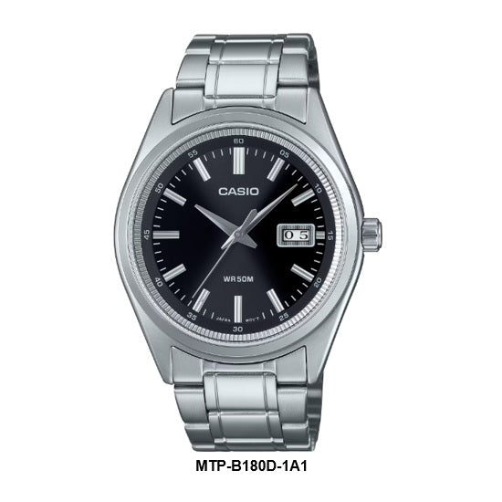 Casio MTP-B180D-1A1 Analog Gents Quartz Watch Date Display Steel Bracelet