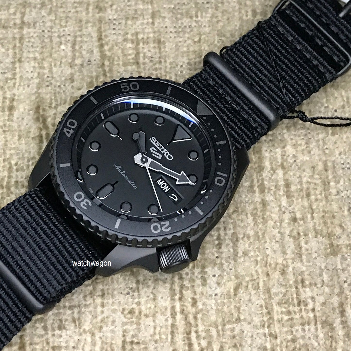 Seiko 5 Sports SRPD79K1 Japan Movement Stealth Automatic Gents Watch with Nylon Strap