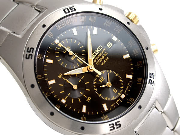 Seiko SND451P1 Full Titanium Chronograph Gents Quartz Sports Watch