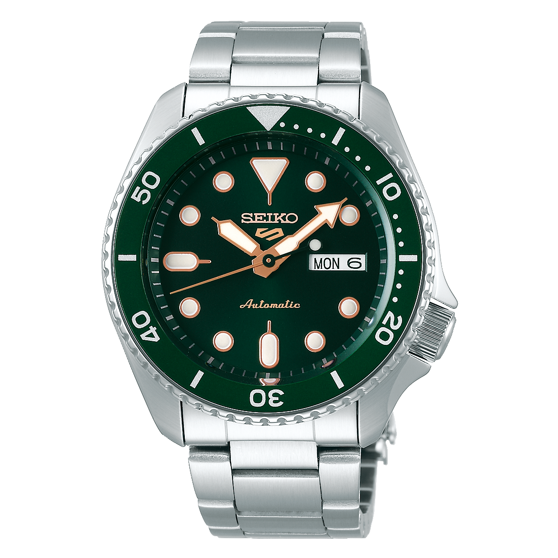 Seiko 5 Sports SRPD63K1 Automatic 100m Water Resistant Green Dial Gents Sports Watch SRPD63