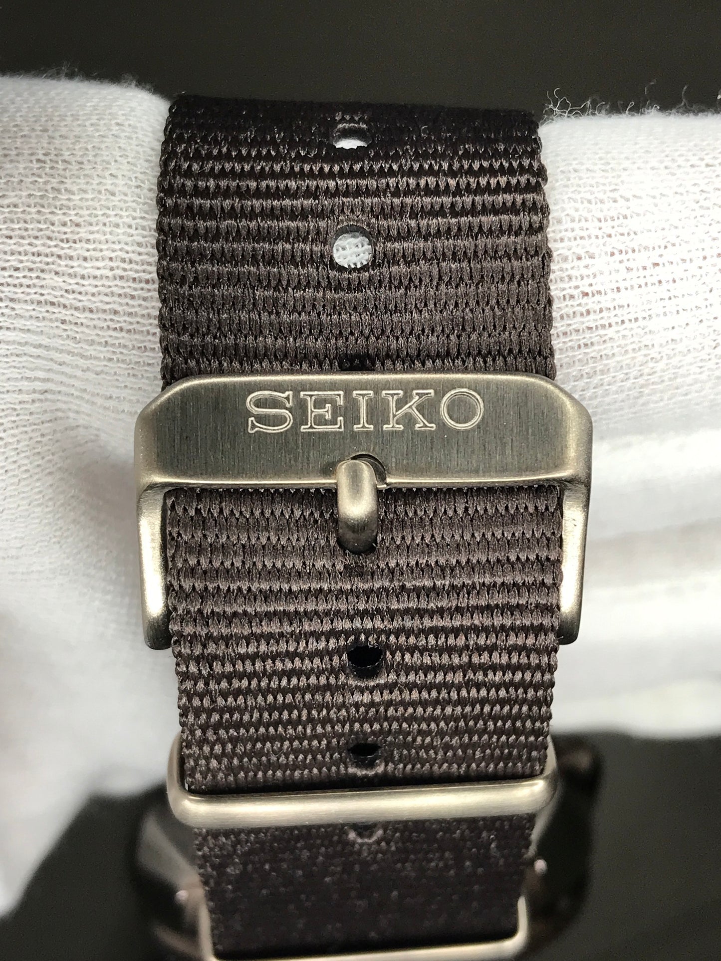 Seiko 5 Sports SRPD85K1 Automatic 100m Water Resistant Brown Dial Hard Coated Case Brown Nato Strap SRPD85 srpd85