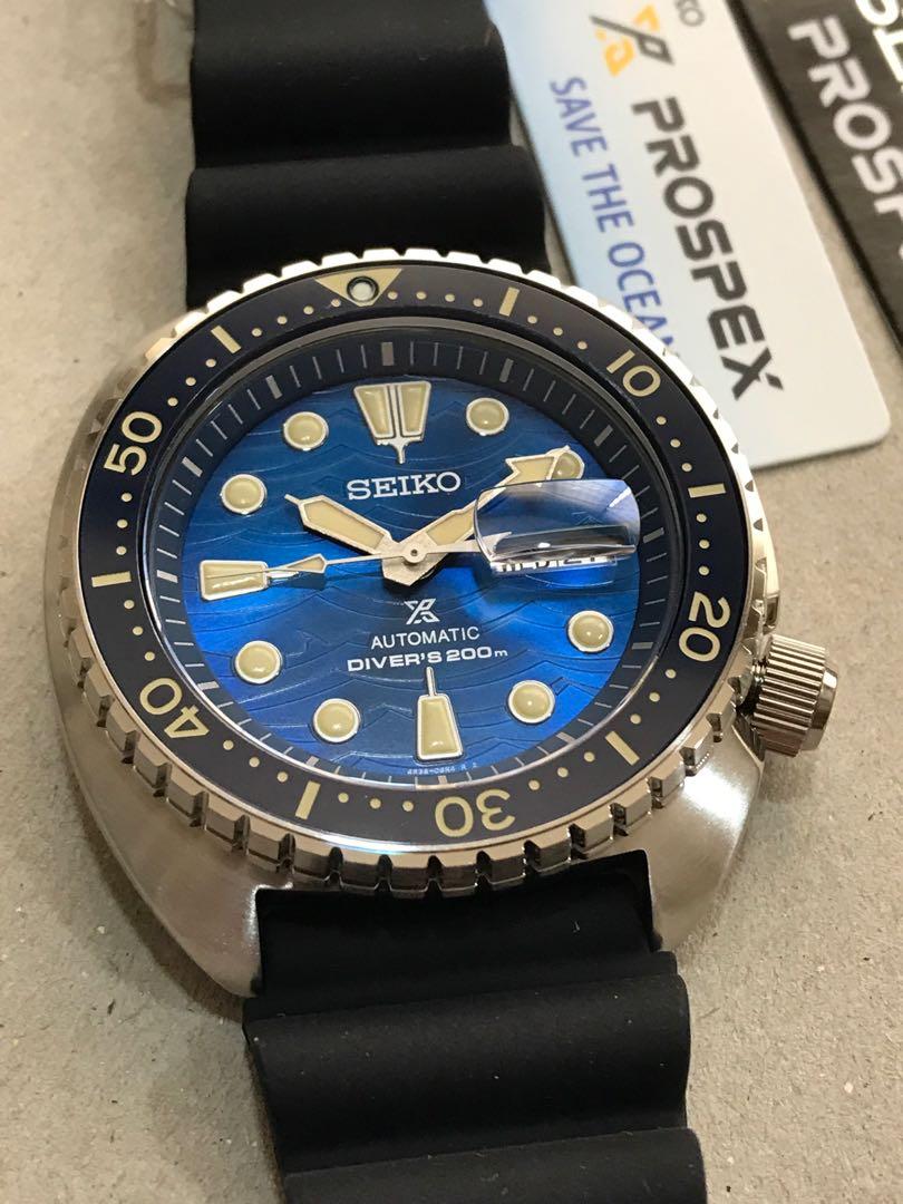 Seiko Prospex SRPE07K1 Special Edition 200m WR Diver's Watch AR Coated Sapphire Crystal Ceramic Bezel Silicone Strap