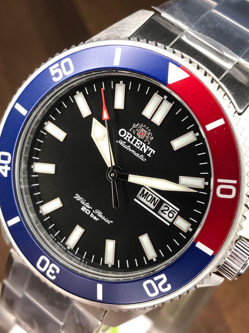 Orient RA-AA0912B19B Automatic 200m Water Resistant Black Dial Pepsi Bezel Men's Watch Case Size 44 mm