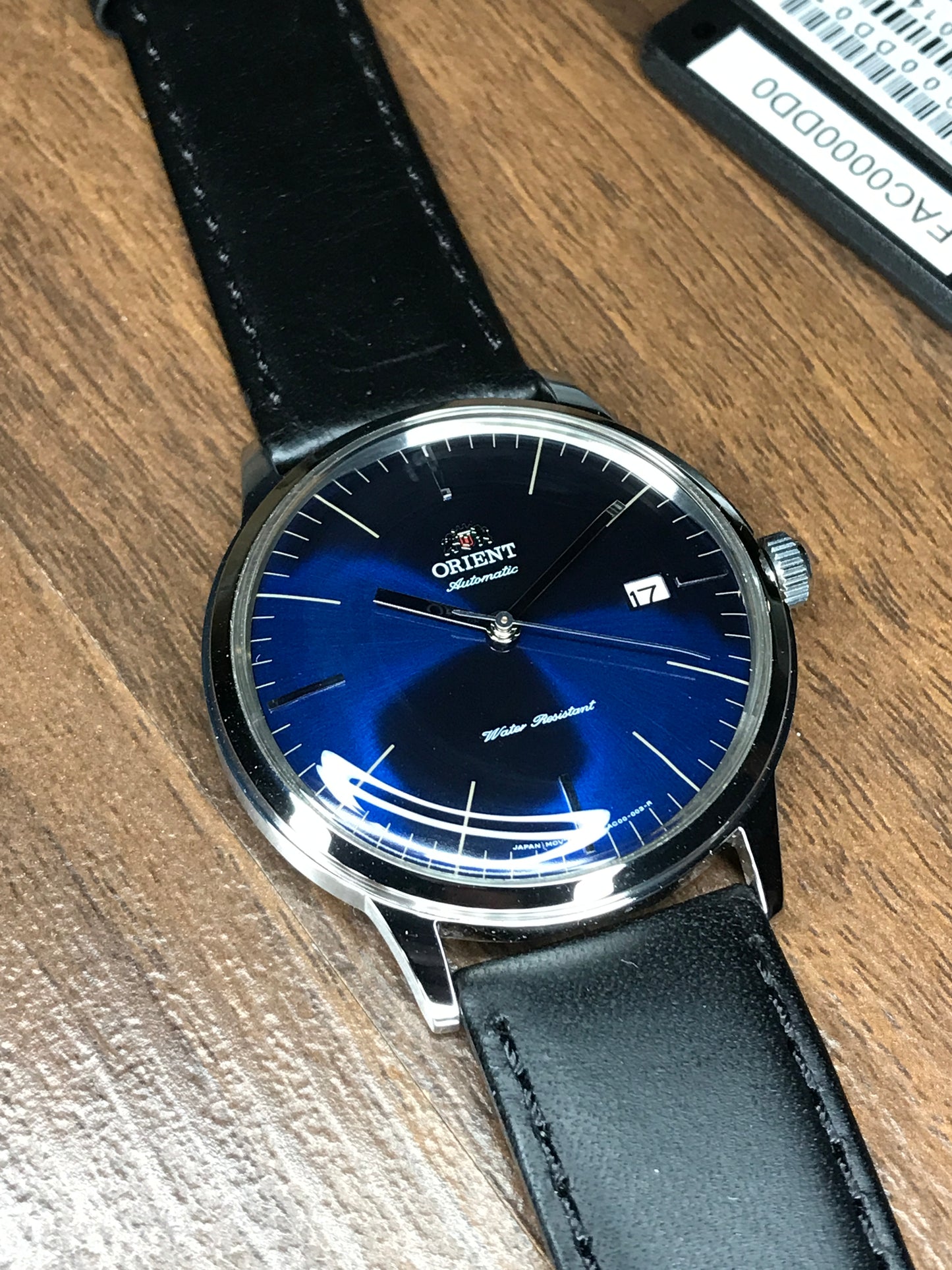 Orient FAC0000DD0 2nd Generation Bambino Classic Automatic Men's Watch Blue Dial Black Leather Band 40.5mm