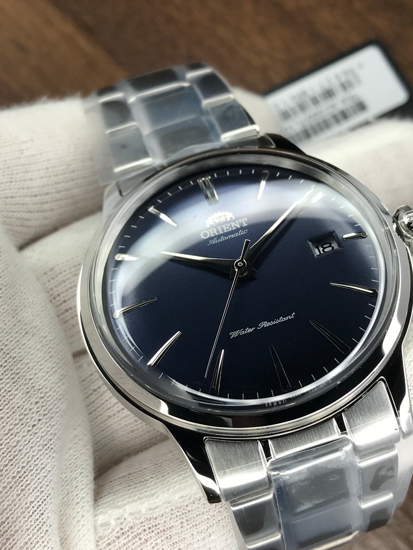 Orient RA-AC0007L10B Bambino  Automatic Men's Watch Blue Dial Silver Bracelet 40.5mm case width
