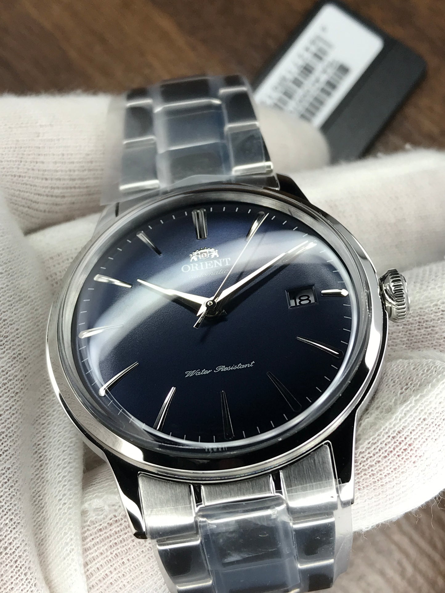Orient RA-AC0007L10B Bambino  Automatic Men's Watch Blue Dial Silver Bracelet 40.5mm case width