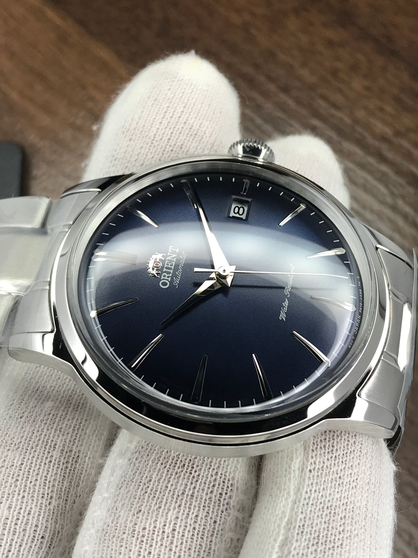 Orient RA-AC0007L10B Bambino  Automatic Men's Watch Blue Dial Silver Bracelet 40.5mm case width