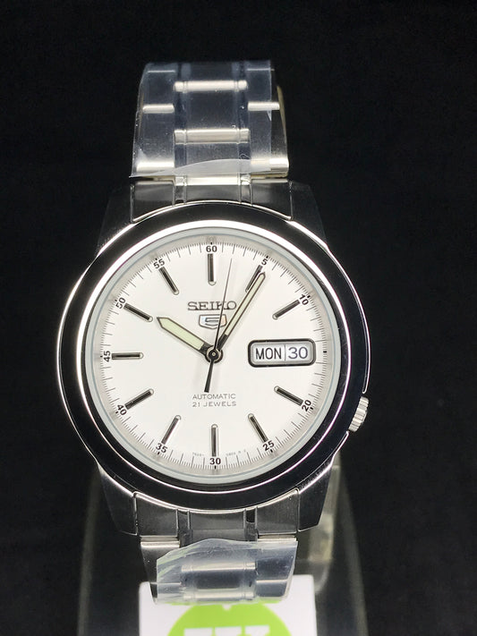 Seiko 5 Sports SNKE49K1 White Dial Automatic Steel Bracelet Gents Watch Case Width 38.50 mm  SNKE49  SNKE49K