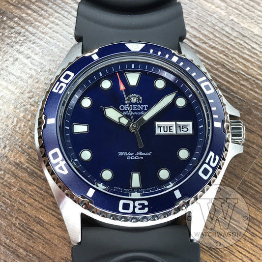 Orient FAA02008D9 Ray II Automatic 200m Men's Divers Watch Blue Dial Black Rubber Strap