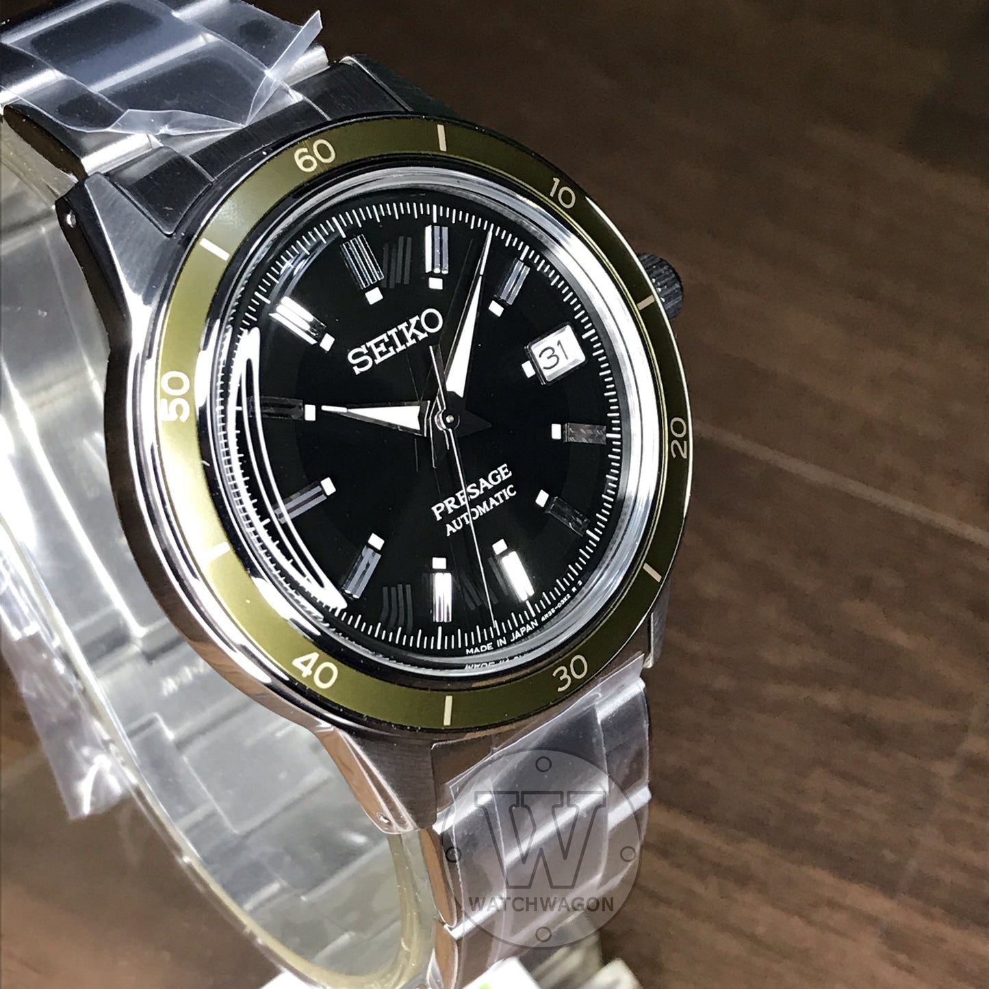 Seiko Presage SRPG07J1 Made in Japan Automatic Gents Dress Watch Dark Green Dial Stainless Steel Bracelet SRPG07J SRPG07