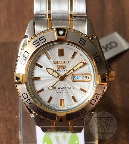 Seiko 5 Sports SNZB24J1 Made in Japan Automatic Gents Half Gold Tone Watch SNZB24J SNZB24