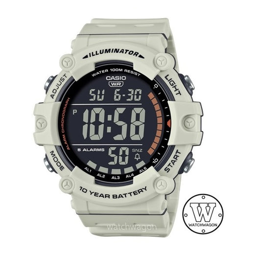 Casio AE-1500WH-8B2 Off-White Large Negative Digital Display Watch 10 Years Battery Life ae-1500