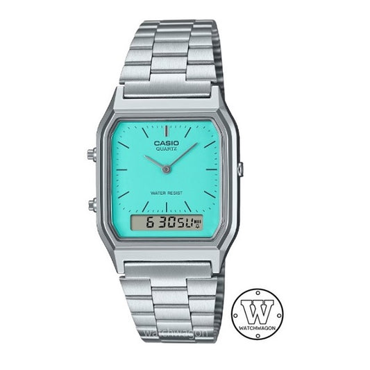 Casio AQ-230A-2A2 Teal Dial Analog Digital Unisex Watch with Adjustable Steel Band aq-230 aq230