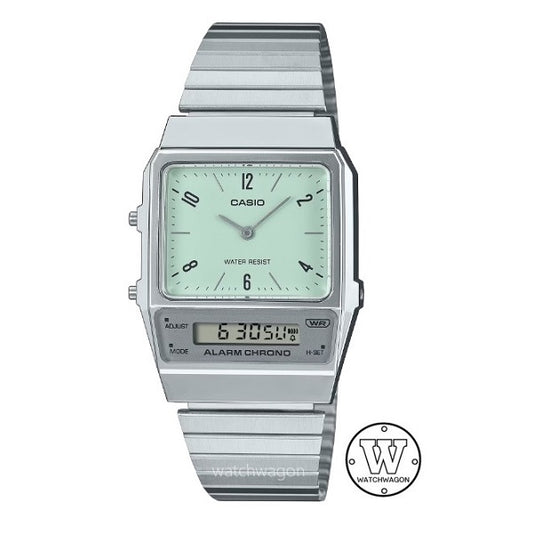 Casio AQ-800E-3A Light Green Dial Analog Digital Dual Display Bracelet Gents Watch