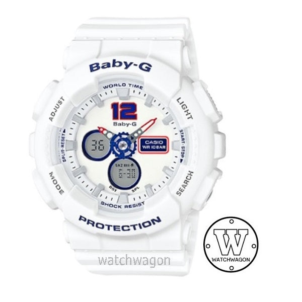 Casio Baby-G BA-120TR-7B Tricolour White Analog Digital Ladies Watch