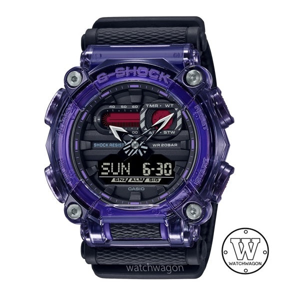 Casio G-Shock GA-900TS-6A Translucent Bezel Cloth Band Analog Digital Sports Watch ga-900 ga900 ga-900ts-6adr Purple