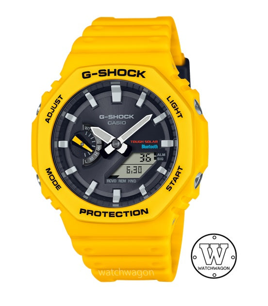 Casio G-Shock GA-B2100C-9A Yellow Band Black Dial Tough Solar Bluetooth Smartphone Link Watch CasiOAK GA-B2100C-9ADR