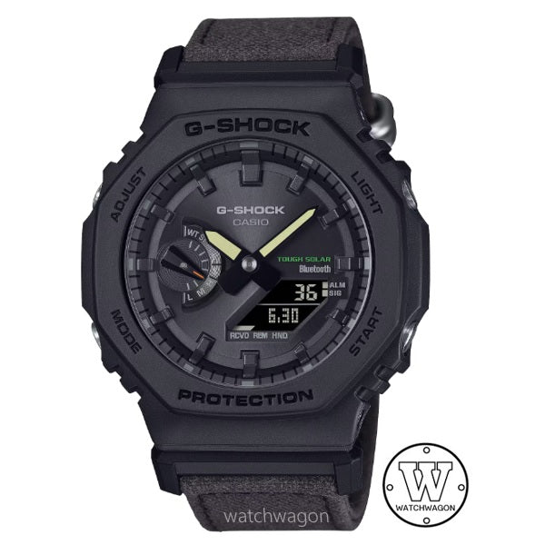 Casio G-Shock GA-B2100CT-1A5 Dark Brown Cotton Cloth Band Tough Solar Bluetooth Smart Link Analog Digital Gents Watch ga-b2100