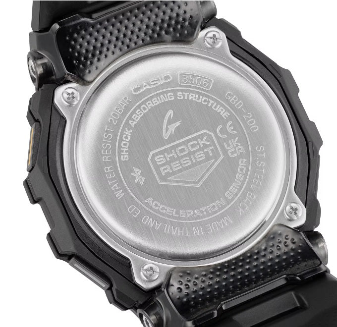 Casio G-Shock GBD-200-1A1 G-SQUAD SMART WATCH Bluetooth Mobile link Digital Black Resin Band Gents Watch gbd-200 gbd200