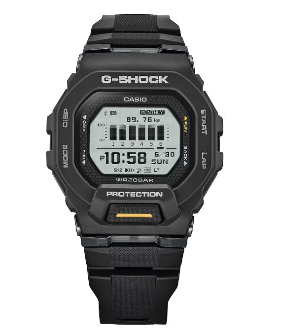 Casio G-Shock GBD-200-1A1 G-SQUAD SMART WATCH Bluetooth Mobile link Digital Black Resin Band Gents Watch gbd-200 gbd200