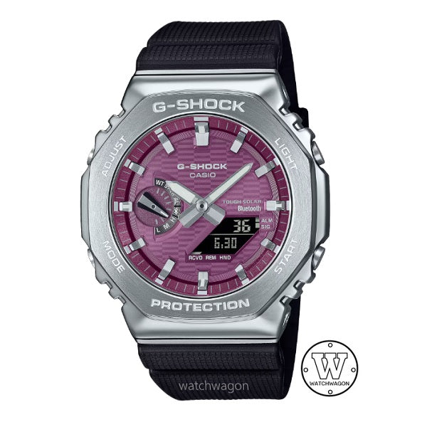 Casio G-Shock G-Steel GBM-2100A-4B Burgundy Dial Bluetooth Connectivity Tough Solar Analog Digital Watch