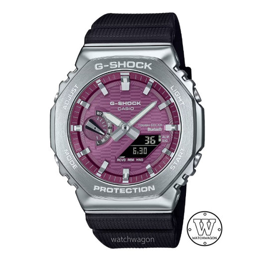 Casio G-Shock G-Steel GBM-2100A-4B Burgundy Dial Bluetooth Connectivity Tough Solar Analog Digital Watch