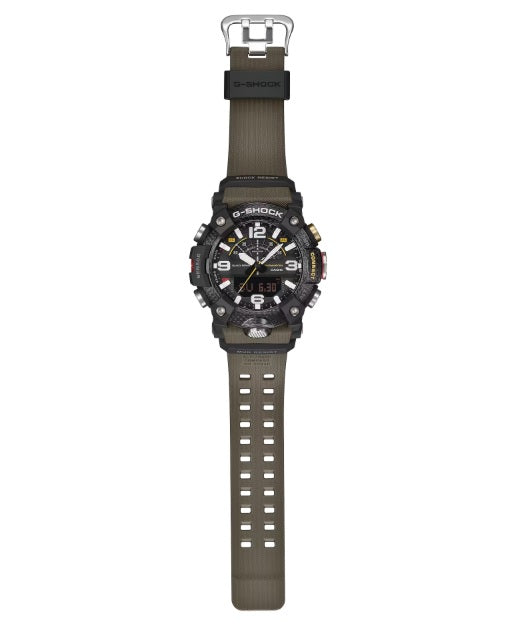 Casio G-Shock GG-B100X-1A3 Green Mudmaster Quad Sensors Bluetooth Mobile Link Carbon Fiber Insert Resin Bezel GG-BX100 GGB100