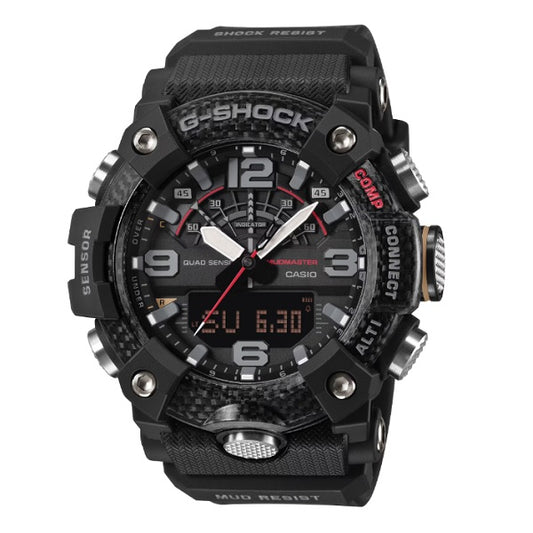 Casio G-Shock GG-B100X-1A Mudmaster Quad Sensors Bluetooth Mobile Link Carbon Fiber Insert Resin Bezel GG-BX100 GGB100