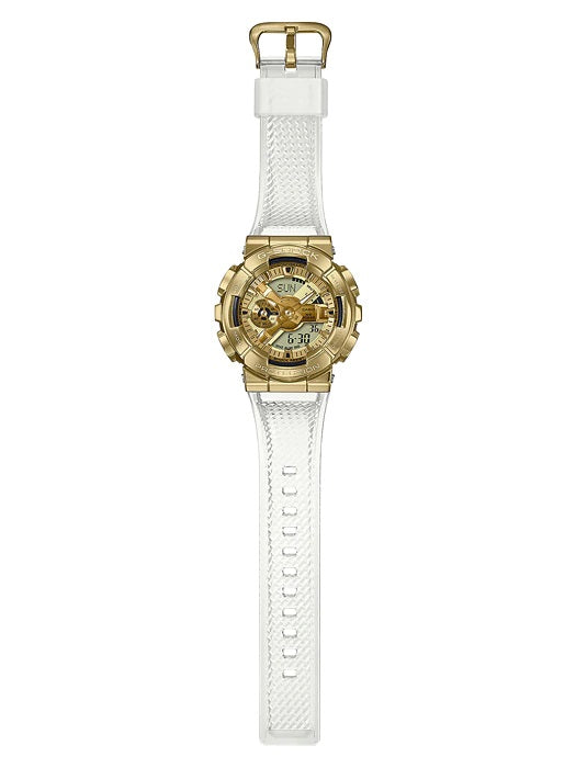 Casio G-Shock GM-110SG-9A Gold Plated Forged Stainless Steel Bezel Translucent Resin Band Unisex gm-110