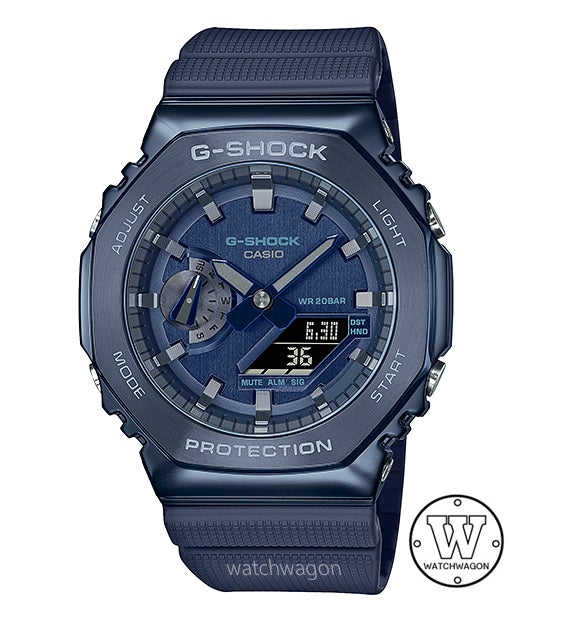 Casio G-Shock GM-2100N-2A Blue Metal Bezel Blue Dial Analog Digital Unisex watch gm-2100 gm2100 gm-2100n-2adr