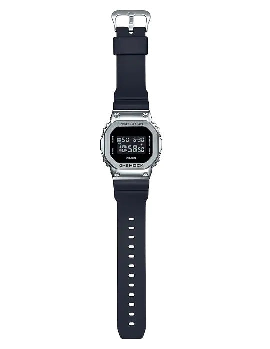 Casio G-Shock GM-5600-1 Digital Unisex Watch Chrome Plated Metal Bezel Black Resin Band  GM-5600  GM5600  GM-5600-1DR
