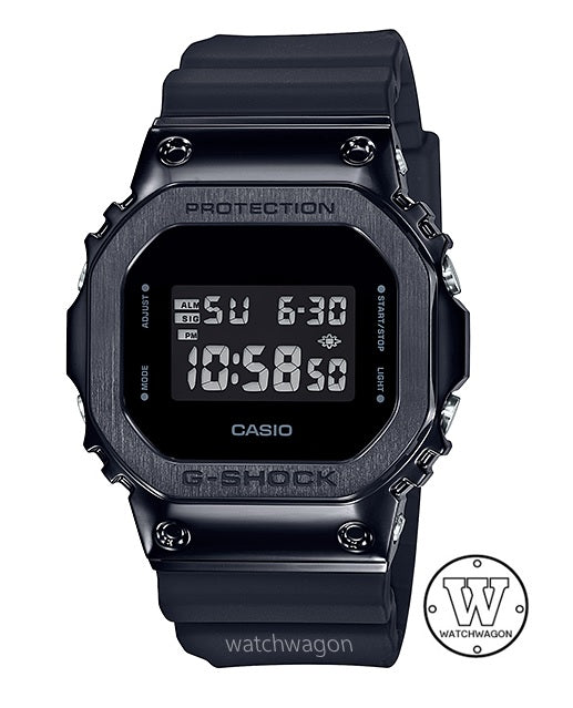 Casio G-Shock GM-5600UB-1 White LED Backlight Digital Unisex Watch Full Balck Plated Metal Bezel Black Resin Band GM-5600