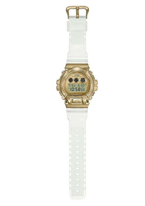 Casio G-Shock GM-6900SG-9 Gold Plated Forged Stainless Steel Bezel Semi-Transparent Resin Band Unisex Sports Watch