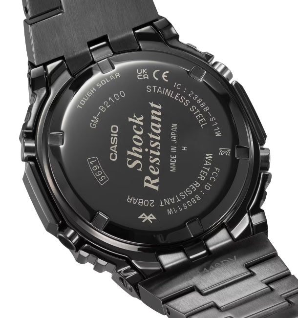 Casio G-Shock GM-B2100BD-1A Full Black Tough Solar All Metal Bluetooth Smart Link Gents Watch