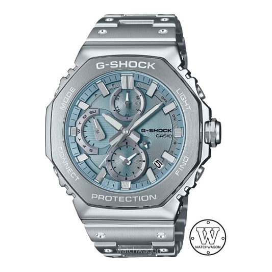 Casio G-Shock GMC-B2100AD-2A Blue Dial Full-Metal Chronograph Bluetooth Smart Link Tough Solar Gents Watch