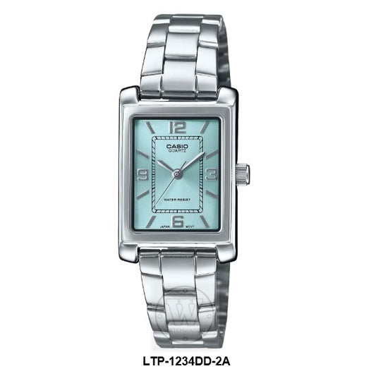 Casio LTP-1234DD-2A Blue Dial Small Analog Quartz Ladies Dress Watch