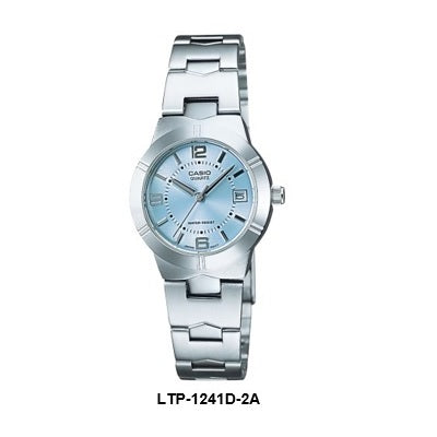 Casio Enticer LTP-1241D-2A Blue Dial Small Women Quartz Dress Watch Case Size 25 mm