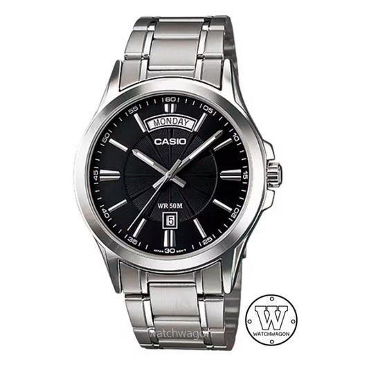 Casio MTP-1381D-1A Black Dial Analog Display Day Date Steel Bracelet Case Width 39.9 mm mtp-1381 (Copy)
