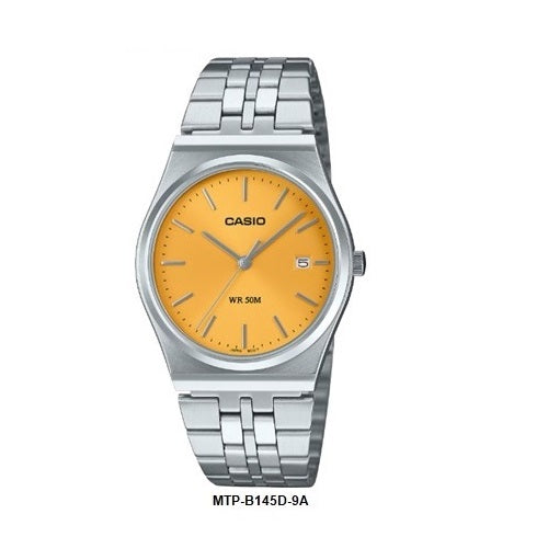 Casio MTP-B145D-9A Dark Yellow Dial Retro Analog Quartz Unisex Watch