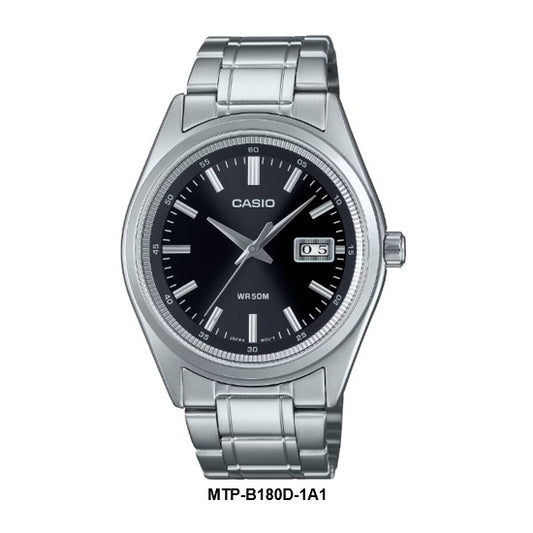 Casio MTP-B180D-1A1 Analog Gents Quartz Watch Date Display Steel Bracelet