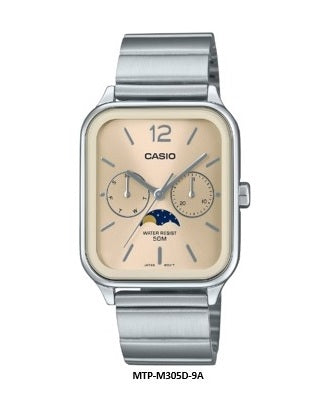 Casio MTP-M305D-9A Moon Phase Analog Quartz Unisex Watch