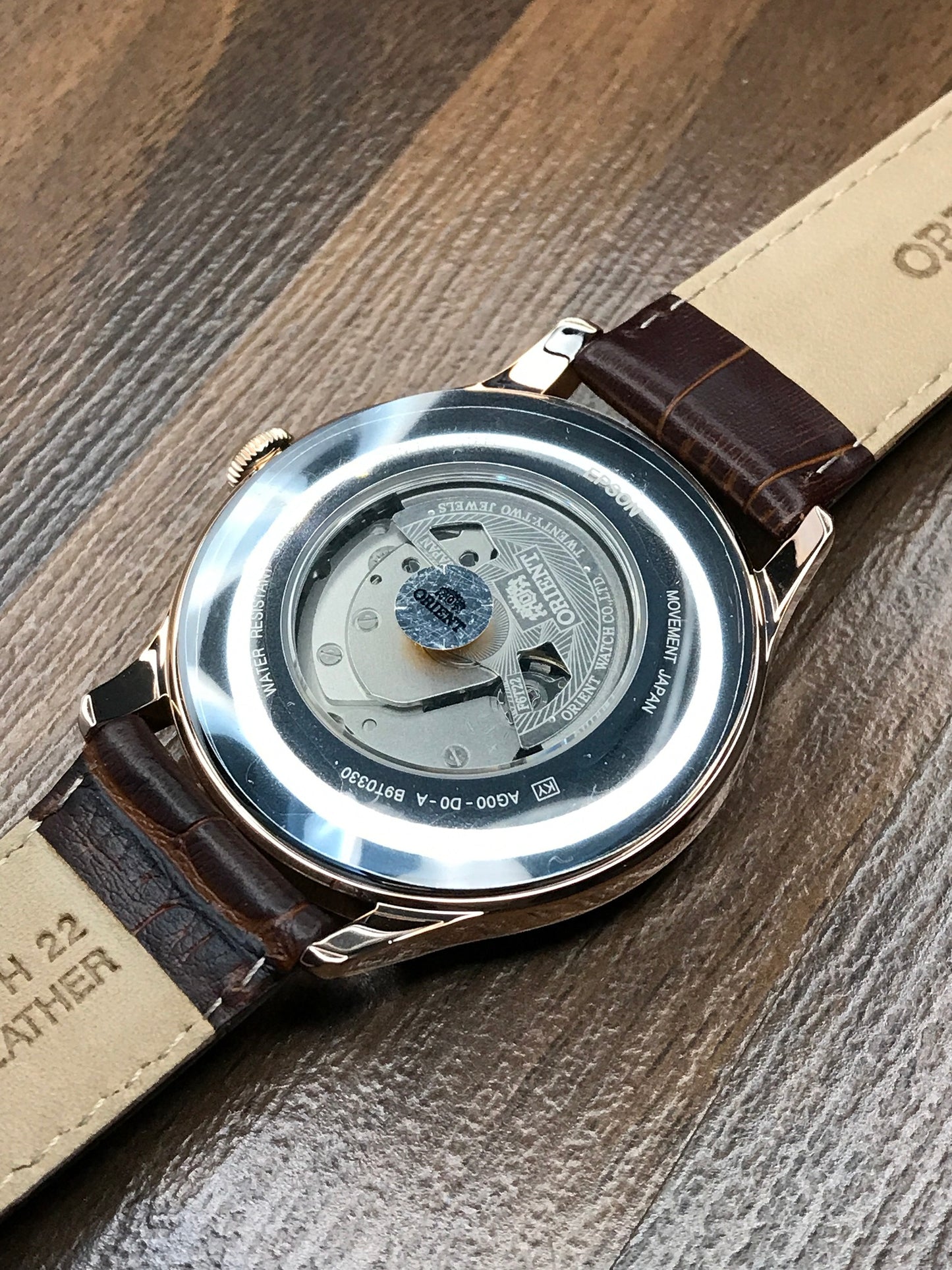 Orient FAG00001T0 Automatic Brown Leather Open Heart Dial Watch AG00001T  Formal Dress Watch 43mm case