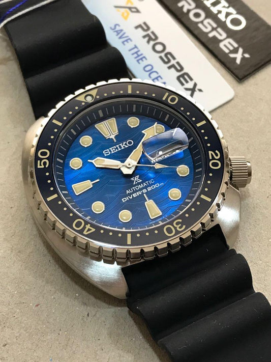 Seiko Prospex SRPE07K1 Special Edition 200m WR Diver's Watch AR Coated Sapphire Crystal Ceramic Bezel Silicone Strap