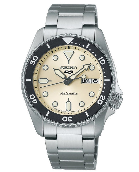 Seiko SRPK31J1 Japan Made 38mm Mid-Size Perfect for small wrist Automatic Unisex Watch Cream Dial srpk31