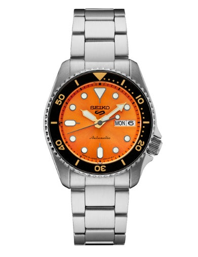 Seiko SRPK35J1 Japan Made 38mm Mid-Size Perfect for small wrist Automatic Unisex Watch Orange Dial srpk35