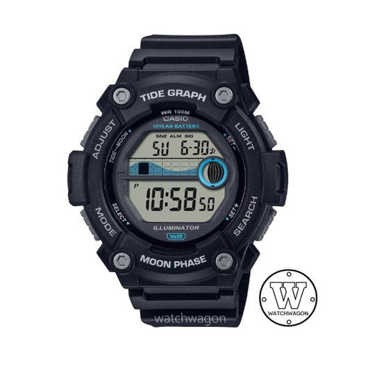 Casio WS-1300H-1A Black Case Tide Graph Moon Data 10-Years Batt Life Digital Watch