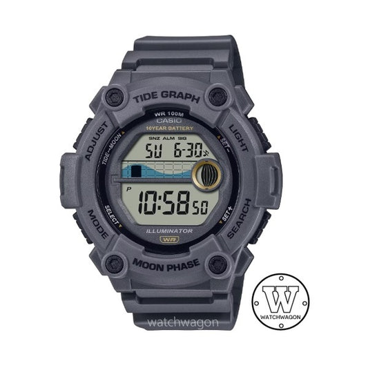 Casio WS-1300H-8A Grey Case Tide Graph Moon Data 10-Years Batt Life Digital Watch