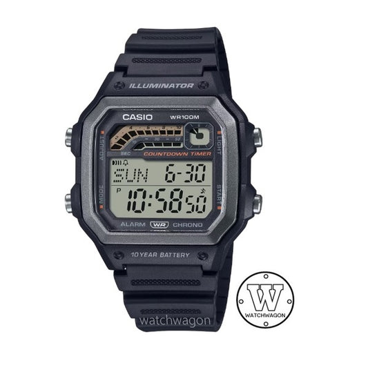 Casio WS-1600H-1A Black Retro 100m WR 10-years Battery Life Digital Sports Watch